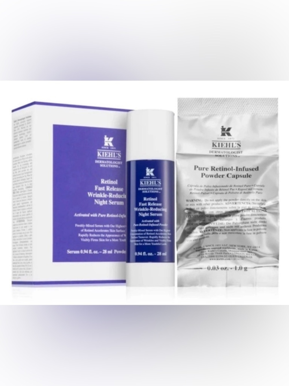 Kiehl's Retinol Fast Release WrinkleReducing NightSerum-Navy Blue